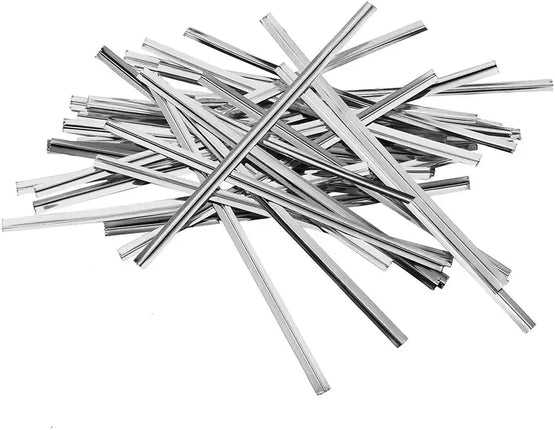 1000 Pack of Glossy Silver Twist Ties 4" Bag Ties Metalic Foil Twist Ties for Cellophane Party Bags; Foil Coated Ties; Bendable Multi-Function Strong Wire Ties for Tying