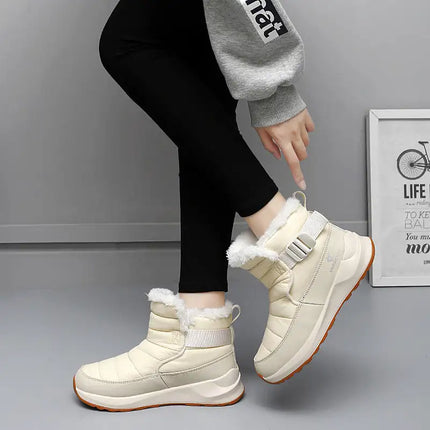 New Winter Women Boots Warm Thicken Plush Women's Snow Boots Outdoor Waterproof Boots Winter Women Sneakers Ankle Boots Size 42