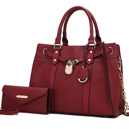 MKF Collection Christine Vegan Leather Women Satchel Bag with wallet by Mia K