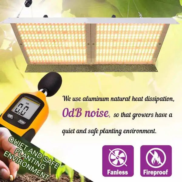 Dimmable LED Grow Light Panel Full Spectrum Growing Lamp for Seeding Veg Bloom Nano Waterproof (2 x 864 pcs LEDs Nano Waterproof)