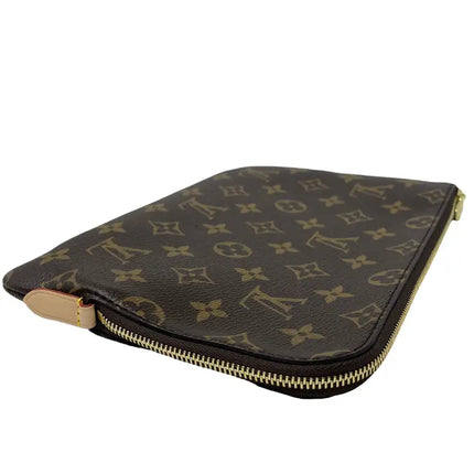 NEW Louis Vuitton Brown Monogram Coated Canvas Etui Voyage PM Clutch Pouch Bag