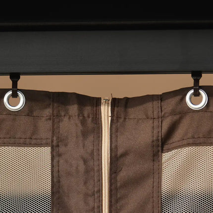 11.8 Ft. W x 11.8 Ft. D Patio Outdoor Gazebo, Double Roof Soft Canopy Garden Backyard Gazebo with Mosquito Netting Suitable for Lawn, Garden, Backyard and Deck