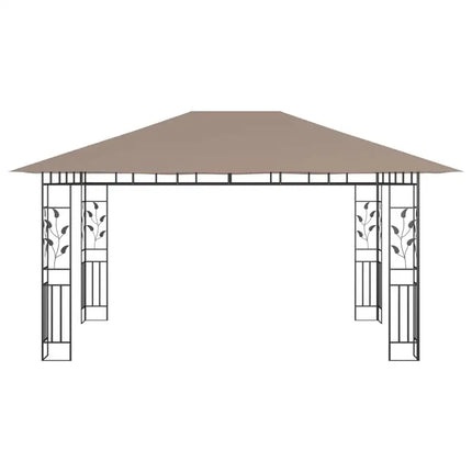 Gazebo with Mosquito Net 13.1'x9.8'x9' Taupe 180 g/m2