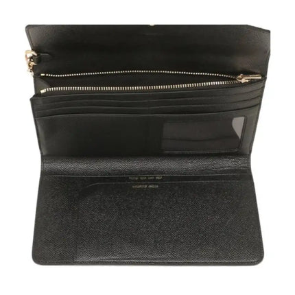 NEW Coach Black Travel Crossgrain Leather Envelope Wallet Clutch Bag