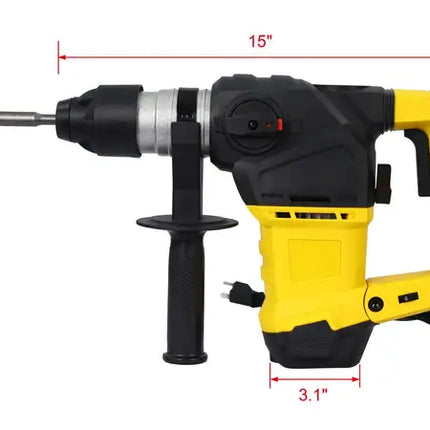 Professioinal Quality 1-1/4' SDS-Plus Heavy Duty Rotary Hammer Drill 13 Amp - Vibration Control, 3 Functions