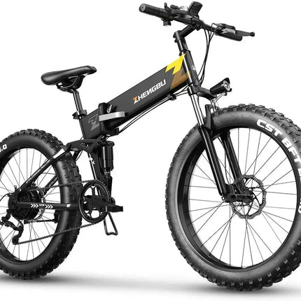 Ebike for Adults 26'' Fat Tire Detachable Lithium Battery 48V 10Ah,21MPH Dual Shock Absorber Shimano 7 Speed