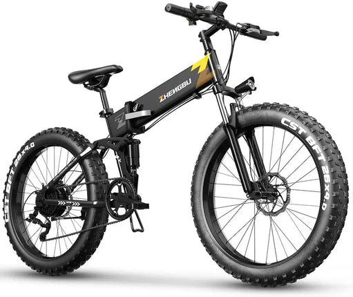 Ebike for Adults 26'' Fat Tire Detachable Lithium Battery 48V 10Ah,21MPH Dual Shock Absorber Shimano 7 Speed