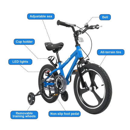Kids Bike with Training Wheels, Kids Bicycle with Handbrake and Rear Brake Kickstand Child's Bike, 16 Inch RT