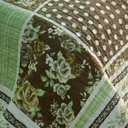 [Free Life] Cotton 3PC Vermicelli-Quilted Printed Quilt Set (Full/Queen Size)