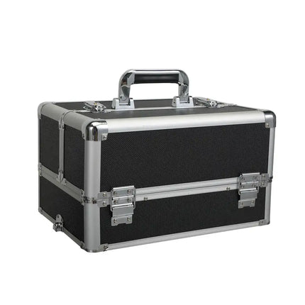 4-in-1 Makeup Travel Case with 360° Rolling Wheels, Locks, Keys and Adjustable Dividers, Black XH