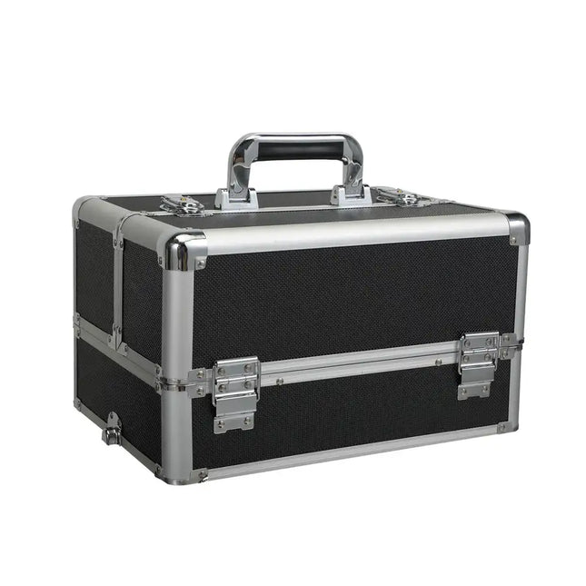 4-in-1 Makeup Travel Case with 360° Rolling Wheels, Locks, Keys and Adjustable Dividers, Black XH