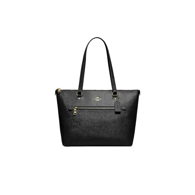 NEW Coach Black Gallery Crossgrain Leather Tote Shoulder Bag