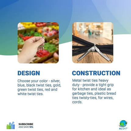 1000 Pack of Glossy Silver Twist Ties 4" Bag Ties Metalic Foil Twist Ties for Cellophane Party Bags; Foil Coated Ties; Bendable Multi-Function Strong Wire Ties for Tying