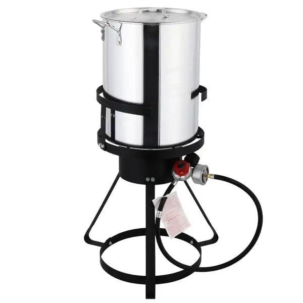 13*32in Iron Aluminum Black Round Tripod Stove Rack Silver Fryer Gas Fryer - Vickie Lynn's