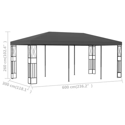 Gazebo 118.1"x236.2" Anthracite Fabric