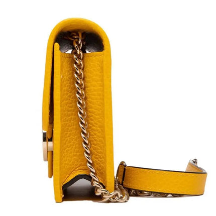 NEW Gucci Yellow Interlocking G Clutch Wallet on Chain Crossbody Shoulder Bag