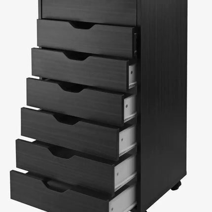 Halifax Cabinet for Closet / Office, 7 Drawers, Black