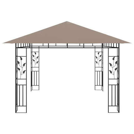 Gazebo with Mosquito Net 13.1'x9.8'x9' Taupe 180 g/m2