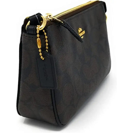 NEW Coach Black Nolita 19 Monogram Signature Canvas Pouch Clutch Purse Bag