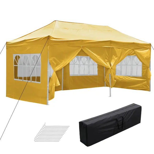 10X20ft EZ Pop Up Canopy Folding Gazebo/Yellow - Vickie Lynn's