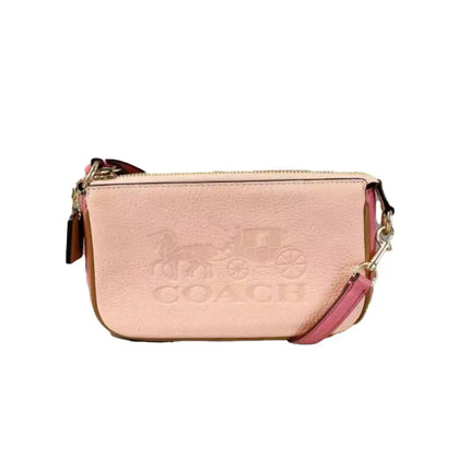 NEW Coach Pink Nolita 19 Colorblock Leather Pouch Clutch Purse Bag