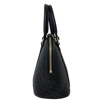 NEW Gucci Black Mini Convertible Micro GG Guccissima Dome Leather Satchel Shoulder Bag