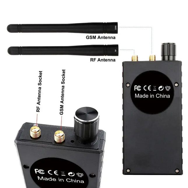 Detector de radio G528B; Detector de radio de señal inalámbrica RF de rango completo multifuncional Sensibilidad ajustable de rango de 1MHz-8GHz