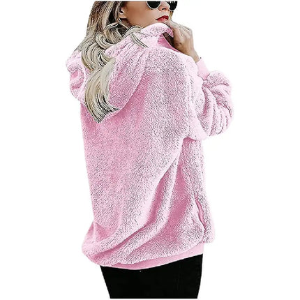 Women's Fleece Hoodies Fuzzy Oversized Sweatshirt Hooded with Pockets