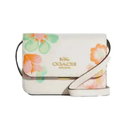 NEW Coach White Mini Brynn Dreamy Land Floral Print Leather Crossbody Bag