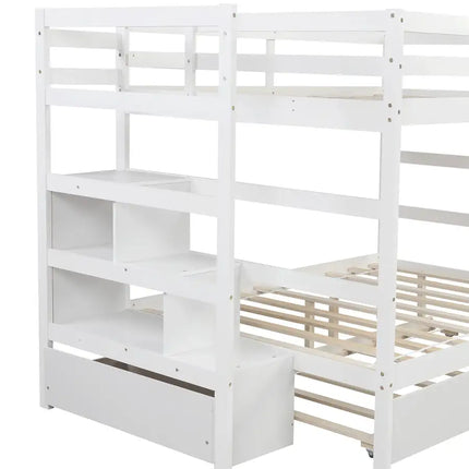 Full over Full Bunk Bed with Twin Size Trundle