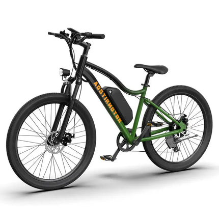 AOSTIRMOTOR Bicicleta eléctrica con neumático de 26 pulgadas, 350 W, 36 V, 10,4 Ah, batería de litio extraíble, bicicleta eléctrica urbana para adultos, nuevo modo A350