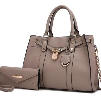 MKF Collection Christine Vegan Leather Women Satchel Bag with wallet by Mia K