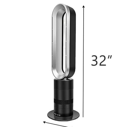 Heater and Cooler Fan, 120 ° Oscillating Bladeless Fan 32 inch Electric Heater ,with Remote Control,Air Circulator Fan