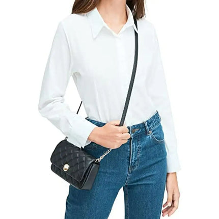 NEW Kate Spade Black Natalia Flap Turnlock Quilted Leather Crossbody Bag