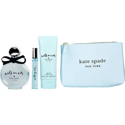 KATE SPADE WALK ON AIR de Kate Spade EAU DE PARFUM SPRAY 3.4 OZ Y LOCIÓN CORPORAL 3.4 OZ Y EAU DE PARFUM SPRAY .34 OZ OZ Y BOLSA DE COSMÉTICOS