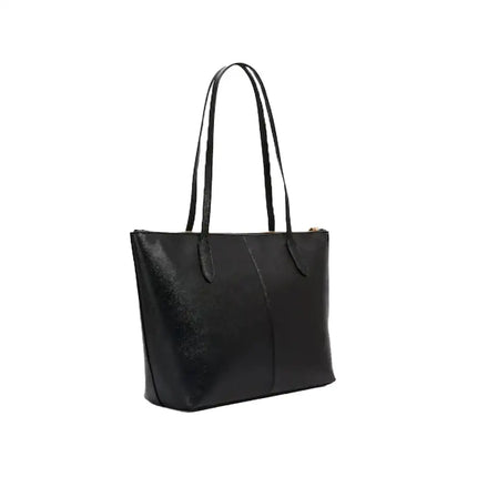 NEW Coach Black Zip Top Crossgrain Leather Tote Shoulder Bag