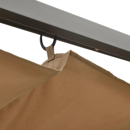 Pergola with Retractable Roof Taupe 118.1"x118.1" Steel 180 g/m?