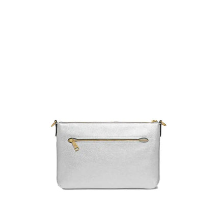 NEW Coach Silver Polly Metallic Leather Crossbody Bag