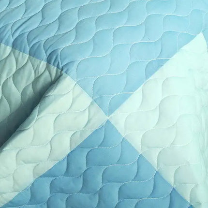 [The Game] Vermicelli-Quilted Patchwork Plaid Quilt Set Full/Queen