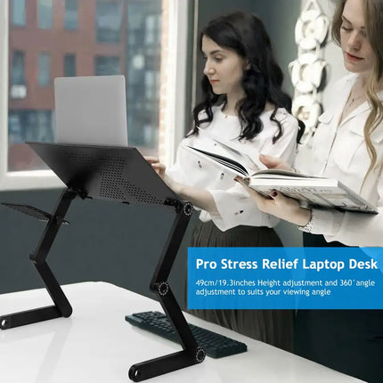Foldable Laptop Table Bed Notebook Desk with Mouse Board Tray for Home Office Travel Use