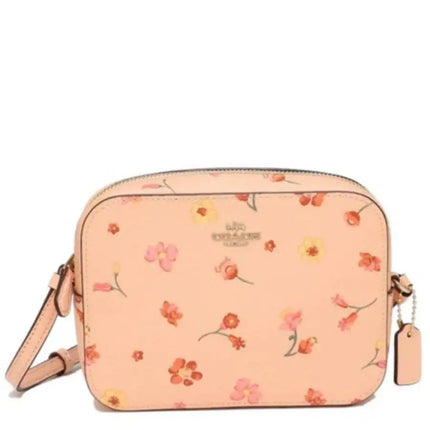 NEW Coach Pink Mini Mystical Floral Print Canvas Camera Crossbody Bag