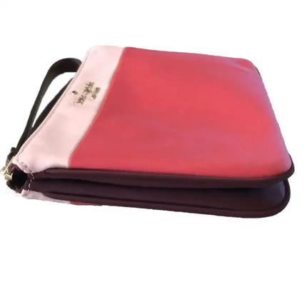 NEW Kate Spade Pink Multi Chelsea Colorblock Medium Nylon Wristlet Pouch Clutch Bag