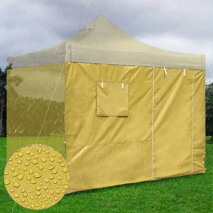 10x10ft EZ Canopy Gazebo Silver Coated Side Wall With Windows & Door/Mineral Yellow