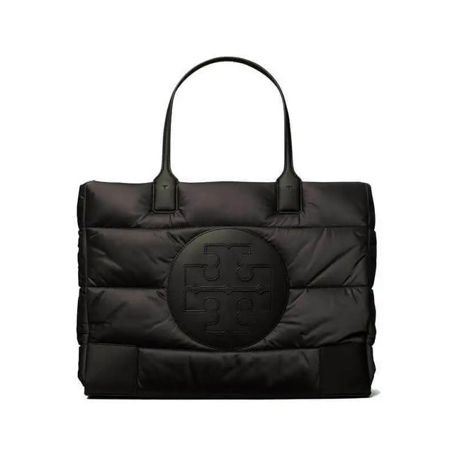 Tory Burch Ladies Ella Puffy Quilted Black Tote Bag