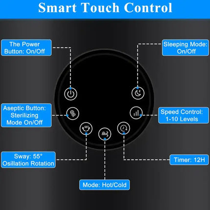 35 inch Space Heater Bladeless Tower Fan, Heater & Cooling Air Purifier, with Remote Control, Air Circulator Fan-Black