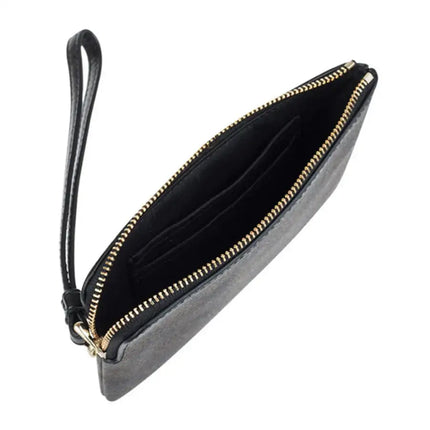 NEW Coach Brown Corner Zip Monogram Signature Canvas Wristlet Clutch Bag