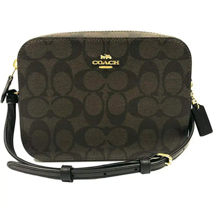 NEW Coach Dark Brown Mini Camera Bag Monogram Signature Canvas Crossbody Bag