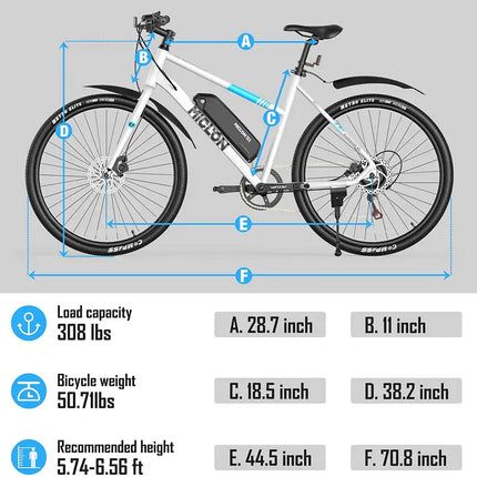 Electric Bike for Adults, 2X Faster Charge, 36V/13Ah Removable Battery, Up to 44 Miles Range, 350W Electric Commuter Bike, Shimano 7-Speed Gear, 27.5\" Ebike