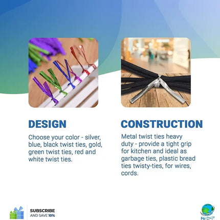 Amiff 1000 Pack of Glossy Green Twist Ties; 4" Foiled Twist Ties for Cellophane Bags and Party Bags; Foiled Coated Ties; Bendable Multi-Function Strong Wire Ties for Tying Gift Packing