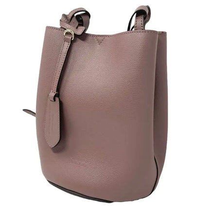 NEW Burberry Pink Haymarket Lone Small Leather Crossbody Bucket Bag